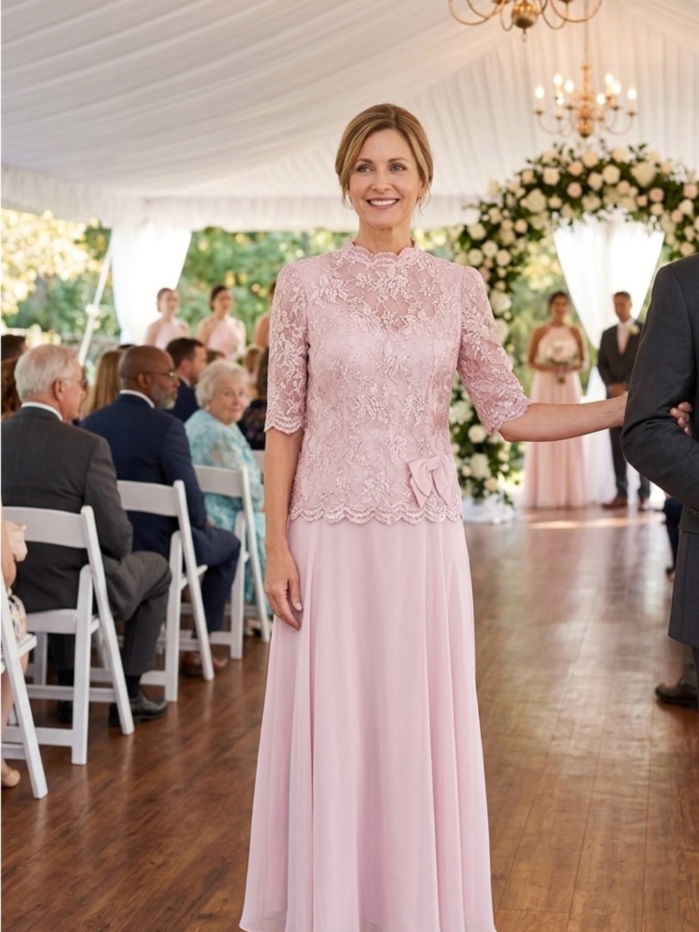 miss elliette dress vintage Long Pink Gown With Lace Jacket Size 16 formal